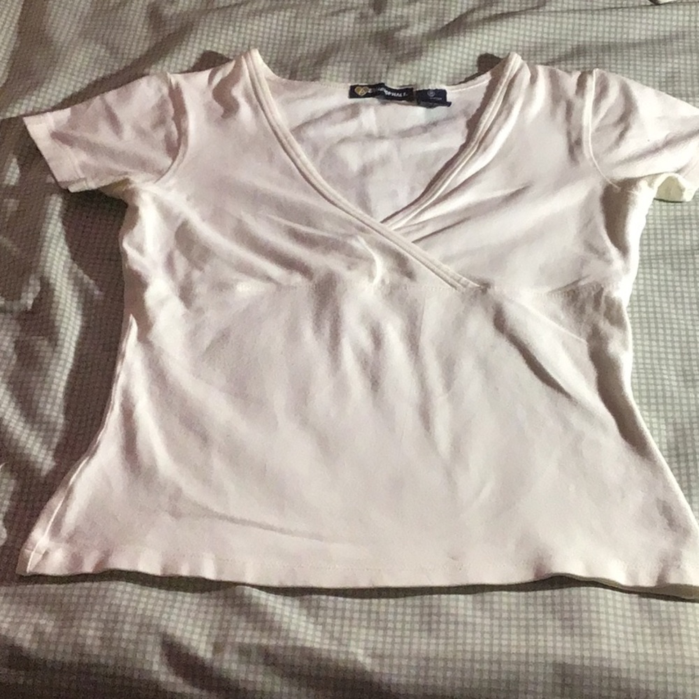 Low v neck crossed top